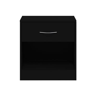 Vidaxl Negro Mesitas De Noche 2 Unidades Con Cajón