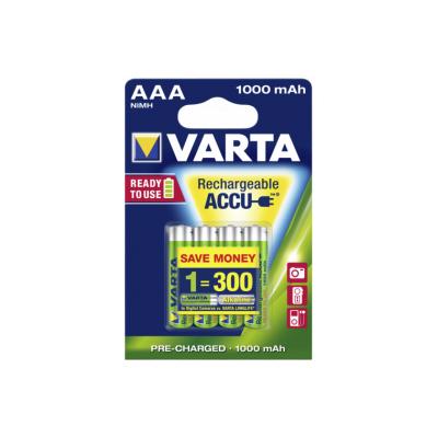 1x4 Varta Rechargeable Accu Aaa Nimh 1000 Mah Micro