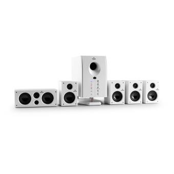 Auna Areal 525 WH Sistema surround home cinema 5.1 (altavoces satelites activo 95W, subwoofer bassreflex, AUX)