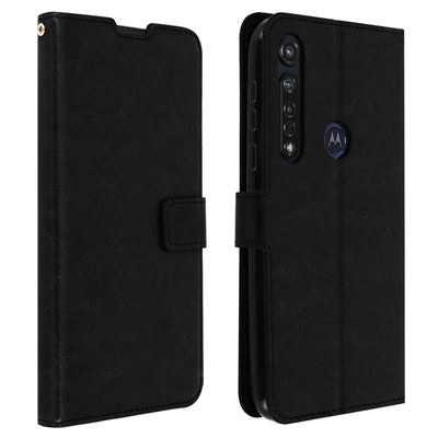 Funda Vintage F. Soporte Motorola Moto G8 Plus Negro