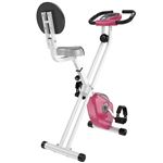 Bicicleta estática Homcom A90·192GN 43x97x109cm acero, PVC y ABS rosa