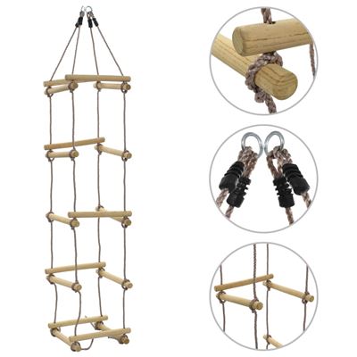 Escalera De Cuerda Para Niños Vidaxl 200 Cm Madera