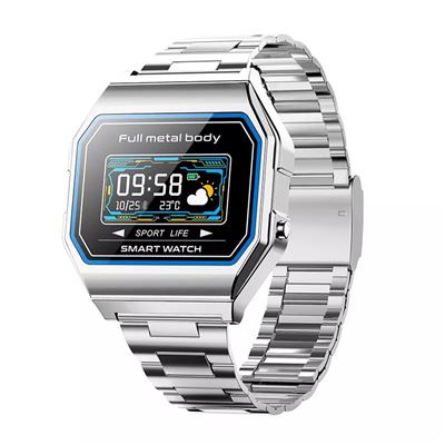 Smartwatch Kw18, 0.96'', Frecuencia Cardíaca 24/7, Calorías Y Distancia Recorrida Plata