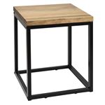 Mesita de noche iCub Industrial Vintage – 40x40x48 cm. Negro.