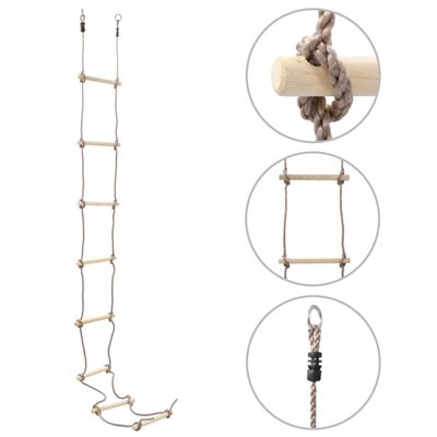 Escalera De Cuerda Para Niños Vidaxl 290 Cm Madera