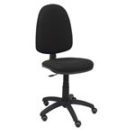 Silla de oficina ergonómica Piqueras y Crespo Modelo 04CP, Ruedas de parquet, tejido Bali negro