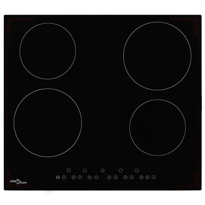 Vidaxl Negro Placa Vitrocerámica 4 Zonas 60Cm 6000W