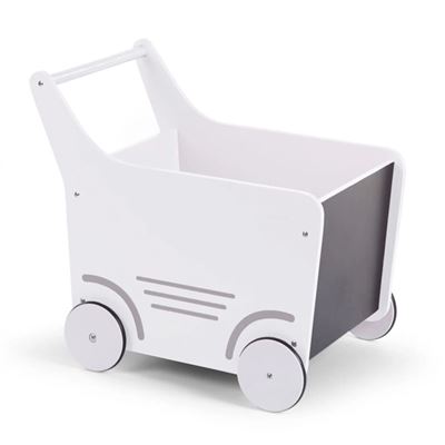 Carrito andador de madera de juguete Childweels, Blanco WODSTRW