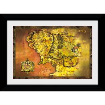Fotografia enmarcada El señor de los Anillos Mapa clásico (30mm Negro)