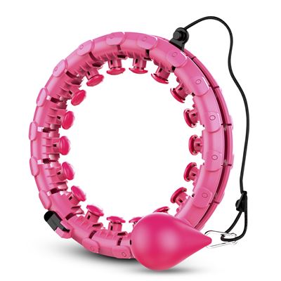 Aro Hula Hoop Deportivo Para Fitness, Aro Ajustable, No Se Cae, Contrapeso Giratorio. Dam Rosa