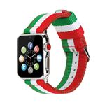 Pulsera de Nylon para Apple Watch con los colores de la bandera de Italia iWatch 42mm, 44mm Series 4 3 2 1 - Negro