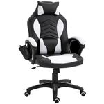 Silla gaming Homcom negro y blanco 68x69x117 cm