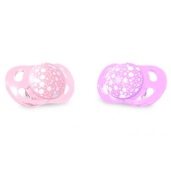 Chupetes Twistshake 6 +meses. Pack 2, Modelo rosa morado