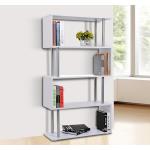 Librería mueble Homcom blanco 145x80x30 cm madera y metal