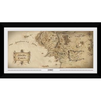 Fotografia enmarcada The Hobbit Mapa (30mm Negro)