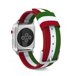 Pulsera de Nylon para Apple Watch con los colores de la bandera de Italia iWatch 42mm, 44mm Series 4 3 2 1 - Plata