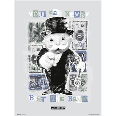 Lamina 30X40 Cm Monopoly You Can Never Beat The Bank