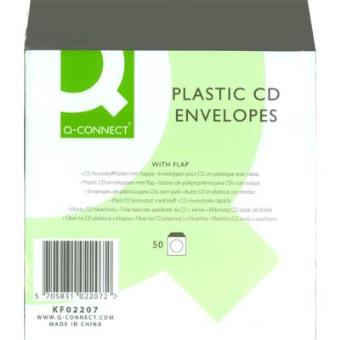 Pack 50 ud Sobre Para Cd-Dvd Q-Connect Polipropileno con Solapa - 1