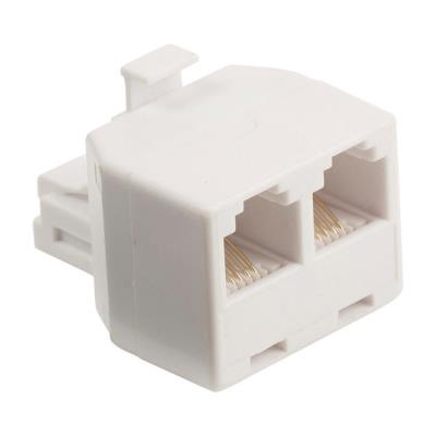 Valueline Divisor RJ11 macho - 2x RJ11 hembra color blanco, apto para distribución de señal de teléfono a través de RJ11