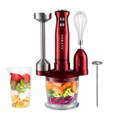 Procesador De Alimentos Dam Multifunción 5 En 1 Motor De Cobre Con 600w De Potencia Y 2 Niveles De Velocidad Rojo