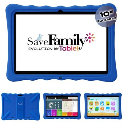 Tablet SaveFamily 10"" Doble control parental, evita contenido inapropiado, anti-bullying, +de100 juegos. Módulo Montessori, azul