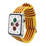 Pulsera de Nylon Senyera para Apple Watch con los colores de la bandera de Cataluña iWatch 42mm, 44mm Series 4 3 2 1