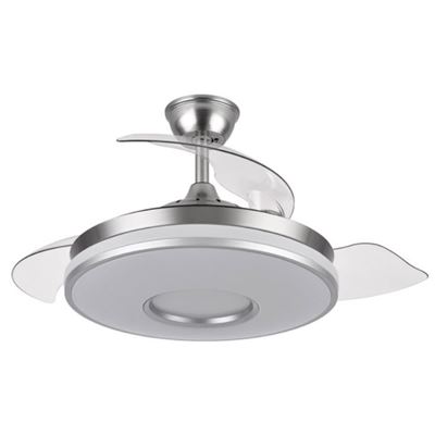 Ventilador De Techo Fabrilamp Led Dani Regulable Con Control Remoto 59w 3cct 6980lm Ip20 Ø107cm Cromo