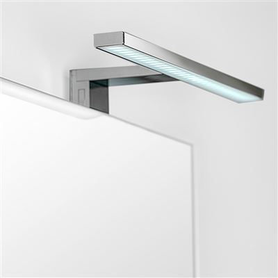 Aplique LED para espejo de baño Emuca, 300 mm, IP44, Luz blanca fría, Aluminio y plástico, Cromado