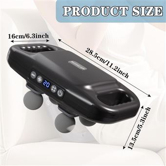 Masajeador 4 bolas PLANET ZX-1688 NEGRO - Relajación y masaje