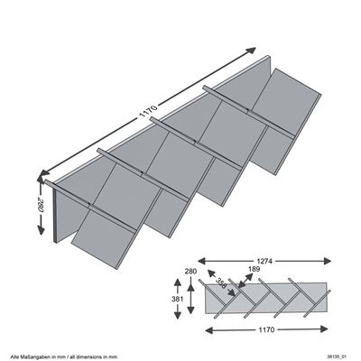 Estantería de pared con 11 compartimentos FMD blanca, Estanterías