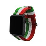 Pulsera de Nylon Ikurriña para Apple Watch con los colores de la bandera del Pais Vasco iWatch 42mm, 44mm Series 4 3 2 1 - Negro