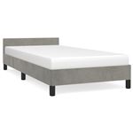 Estructura de cama vidaXL con cabecero terciopelo gris claro 90x200cm