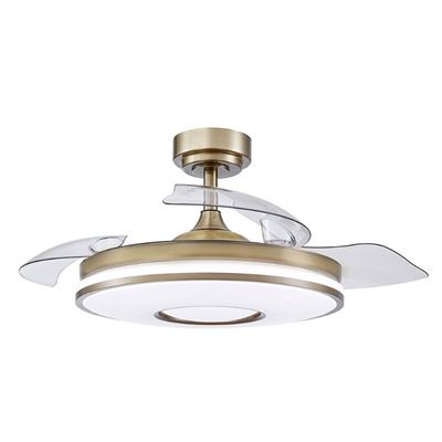 Ventilador De Techo Fabrilamp Led Dani Regulable Con Control Remoto 59w 3cct 6980lm Ip20 Ø107cm Cuero