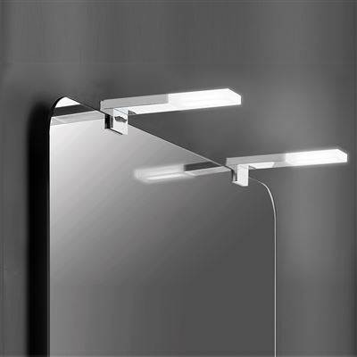 Lámpara Emuca 5145711 gris aluminio y 5071511 luminaria led espejo de baño 5w cromado 40mm clase aplique 40 ip44