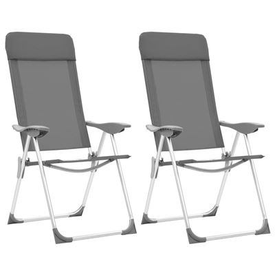 Sillas De Camping Plegables Vidaxl Gris