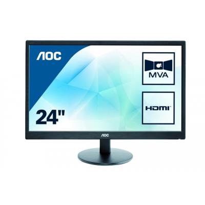 Aoc M2470swh 23.6"" Black Full HD led Display - Monitor (1920 x 1080 Pixeles, Lcd, Full hd, Mva, 1920 x 1080 (hd 1080), 1000:1)