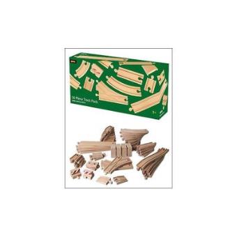 Set De 50 Pièces De Voies Pour Train En Bois Brio - Circuit Complémentaire - Âge 3-7 Ans