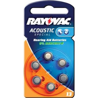 Blíster con 6 Pilas Para Audífono Rayovac - 1