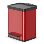 Hailo Öko Duo plus 22 cubo de basura metal rojo 36 x 33 45 cm con 2x9 0622240