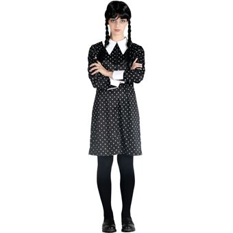 Disfraz Vestido y Peluca Wednesday Addams Miércoles Addams Talla M - 1
