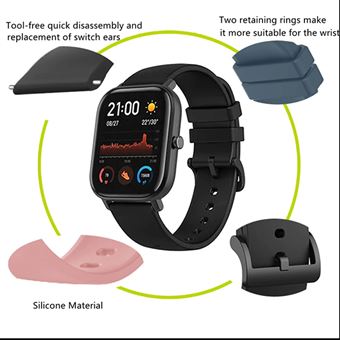 correa de silicona 2 en 1+funda suave para huawei watch fit New smart watch  reemplazo de correa de silicona con caja