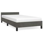 Estructura de cama vidaXL con cabecero terciopelo gris oscuro 90x200cm