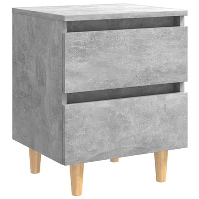 Vidaxl Gris Mesita De Noche Madera Pino Hormigón 40X35x50cm