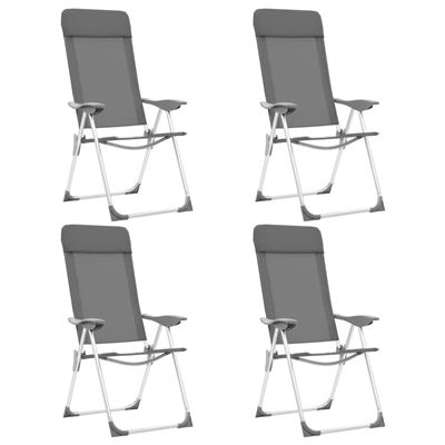 Sillas De Camping Plegables 4 Unidades Aluminio Gris, Vidaxl