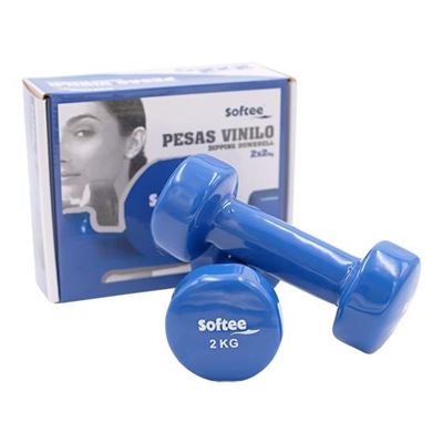 Juego De Pesas En Vinilo Azul 2kg Softee