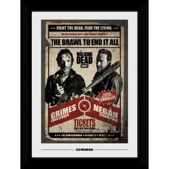 Fotografia enmarcada The Walking Dead Fight Poster (30mm Negro)