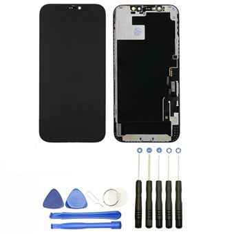 Pantalla completa: Vidrio Táctil + Pantalla LCD compatible con iPhone 12 6.1"" Negro + Herramientas - 1