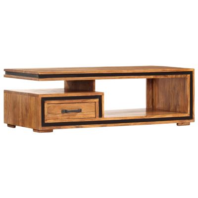 Vidaxl Mesa De Centro 100X45x33 Cm Madera Maciza De Acacia