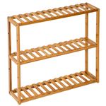 Estantería baño bambú 60x15x54, 5cm, Marrón