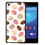 Funda Sony Xperia M4 Aqua Silicona Gel Flexible WoowCase Donuts - Negro